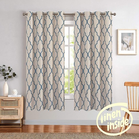 Moroccan Tile Print Window Curtains, Moroccan Tile Curtains Bedroom