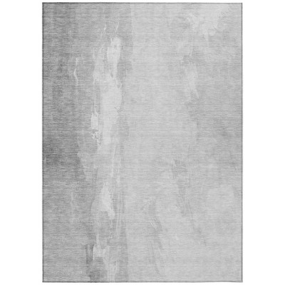 HomeRoots 9' X 12' Gray And Ivory Abstract Washable Indoor Outdoor Area Rug