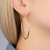 Saint Roman 750 Gold-Plated Large Hoop Earrings  Bold 3-Micron Gold h Secure Clip Closure - 2 of 3