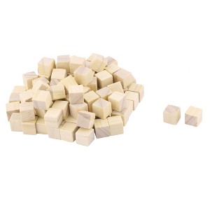 Unique Bargains Wooden Art Crafts DIY Scrapbooking Embellishment Block Beige 100 Pcs - 1 of 4