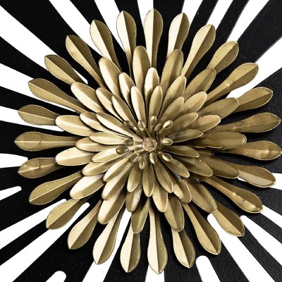 Black and Gold Floral Iron Wall Decor, 19" x 39"