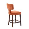 CLIHOME Set of 2 Mid Century Counter Height Bar Stools, Farmhouse Linen Fabric Upholstered Kitchen Accent Chair Curved Backrest - 3 of 4