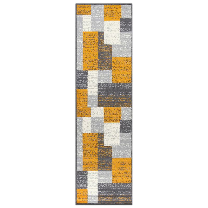 World Rug Gallery Contemporary Distressed Boxes Area Rug, 1 of 12
