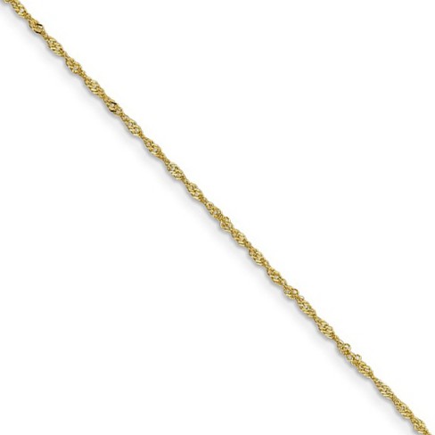 Black Bow Jewelry 1.1mm, 10k Yellow Gold, Singapore Chain Necklace - image 1 of 4