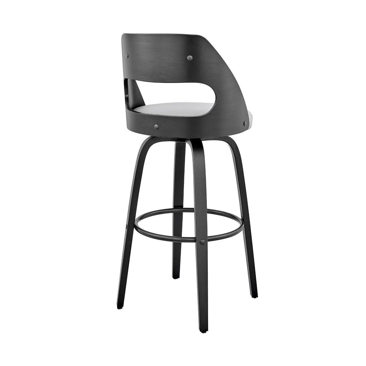 Armen Living Julius Bar Stool Gray and Walnut 30 in Seat Height - thumbnail 5
