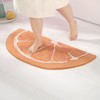 TOWN & COUNTRY PLAY Citrus Slice Lemon Half Circle Shaped Bath Mat, Absorbent Tufted Floor Mat, Machine Washable, Yellow, 34.7"x18.1" - 3 of 4