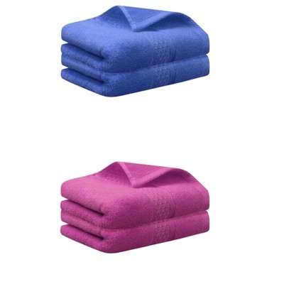Unique Bargains Bathroom Durable Lightweight Quick Drying Cotton Hand Towel 4 Pcs