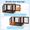 Farmhouse Dog Crate Furniture End Table - Heavy Duty Wooden Kennel Cabinet with Double Doors for Small/Medium Dogs, Rustic Brown Indoor Dog House - 4 of 4