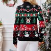 Women's Long Sleeve High Neck Knit Sweater Christmas Pullover Small Snowman Design Soft Knitted Sweater Black 2XL - 2 of 4