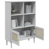 vidaXL Bookcase SENJA Rattan Look White 35.4 in.x13.8 in.x51.2 in. Solid Wood Pine - 4 of 4