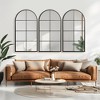 55 In.H X 28 In.W Iron Right Angled Arched Black Window Frame With Hanging Mirror - 2 of 4