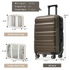 Syemin Luggage Hardshell ABS Luggage Set, 24-Inch Checked Suitcase Spinner Wheels, Lightweight Travel Luggage with 2 Bags, Brown, 14.2"*9.4"*20.9" - 4 of 4