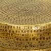 Royal Hampton 21" Round Drum Side End Table | Artisan Hammered Embossed Texture - 4 of 4