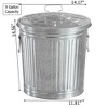 Round Galvanized Steel, Trash Can with Lid - Durable Metal Bucket for Backyard, Lawn, Garden and Yard Use - 3 of 4