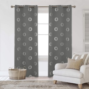 Deconovo Concentric Circles Room Darkening Curtains, 2 Panels - 1 of 4