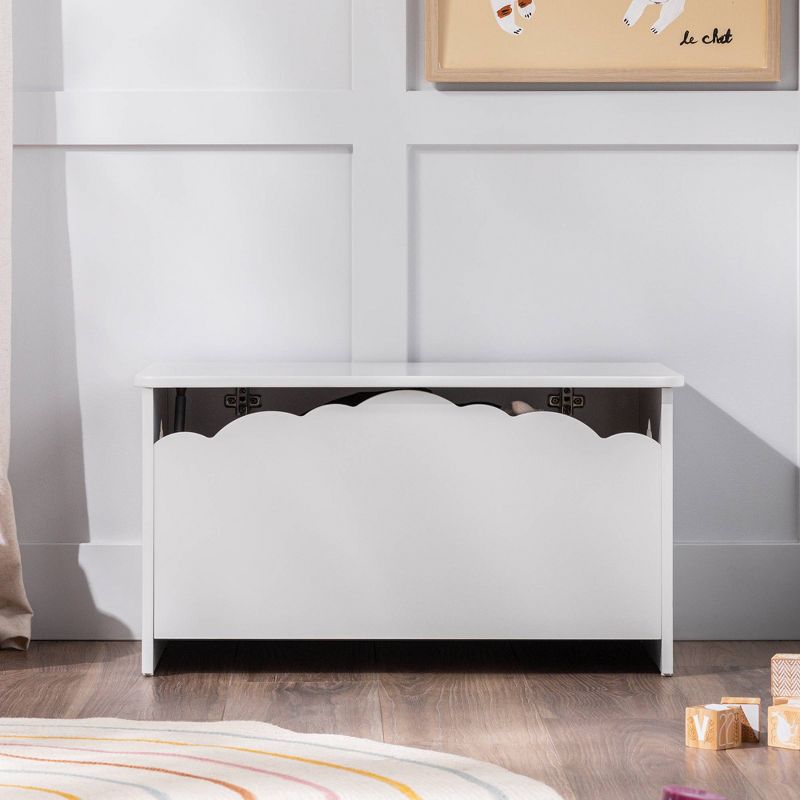Modern Transitional Clouds Youth Kids&#39; Toy Chest Trunks White - Saracina Home, 4 of 7