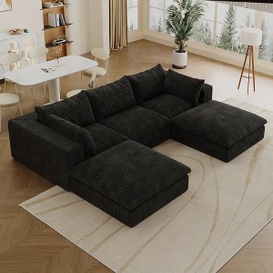 Whisen Cloud Sofa, Corduroy Fabric, Deep Seat Couche - 1 of 4