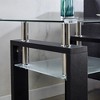 FONTOI End Table Modern Clear Glass End Table Sleek Metal Frame Accent Table with Shelf for Living Room and Bedroom, Black, 23.6"*23.6"*23.6" - 4 of 4