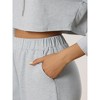 INSPIRE CHIC Womens 2 Piece Outfits Sweatsuit Outfits Hooded Crop Sweatshirt and Jogger Tracksuit Set - 4 of 4