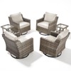 Buenhomino 6 Pieces Patio Furniture Sets, Wicker Rattan High Back Outdoor Swivel Rocking Chairs Set with Side Table - 2 of 4