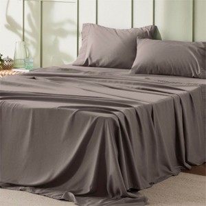 Bedsure | 3/4 Pcs Solid Embossed Soft Sheet & Pillowcase Bedding Set - 1 of 4