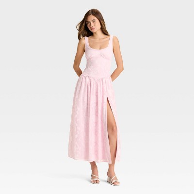 Women's Jacquard Tulle Trim Maxi A-Line Dress - Wild Fable™