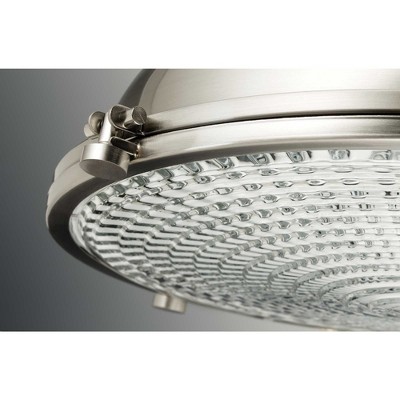 Brushed Nickel Mini Pendant with Prismatic Glass Shade