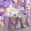 Wikineon Sequin Tablecloth for Parties Decoration 50x50 Inch Rectangle Table Topper Overlay Sparkle Shimmer Table Cloth for Bridal Birthday Purple - 3 of 4