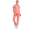 Hey Collection Women Scrubs Set 4-Way Stretch Mock Neck Top with Straight Leg Scrub Pants with Four Pockets - 4 of 4