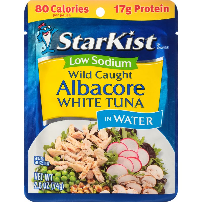 StarKist Low Sodium Albacore White Tuna in Water Pouch - 2.6oz, 1 of 4