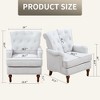 CAVINAS Chenille Accent Chair with High Backrest and Retro Wooden Legs,Modern Upholstered Living Room Chairs,Reading Chairs for Living Room - 3 of 4