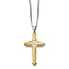 Chisel Stainless Steel Polished Yellow IP-plated Cross Pendant on a 24" Curb Chain Necklace - 4 of 4