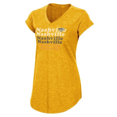  NHL Nashville Predators Women's Team Pride V-Neck T-Shirt - XL 