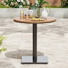 Lirago Wood Look Outdoor Dining Set Plastic Durable Rustproof Easy Clean Patio Table 27.7x30.1in 26lbs Lawn Deck Backyard Poolside Furniture - 3 of 4