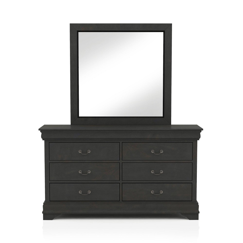 Photos - Dresser / Chests of Drawers Sliver Dresser and Mirror Set Gray - HOMES: Inside + Out: Elegant Bedroom