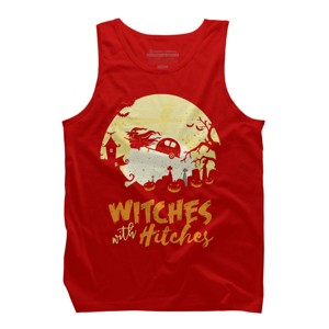 Men's Design By Humans Halloween Camping Witches Hitches Funny By RedBirdLS Tank Top - 1 of 3