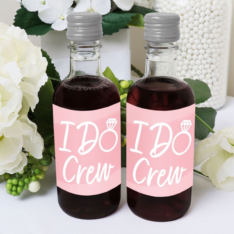 Big Dot of Happiness Pink Elegantly Simple - Mini Wine and Champagne Bottle Label Stickers - Wedding or Bridal Shower Guest Party Favor Gift 16 Ct, 5 of 8