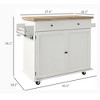 NicBex Mobile Kitchen Island Cart Kitchen Carts on Wheels with Storage with 2 Cabinets and 1 Drawer for Dining Rooms - 2 of 4