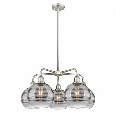 Rochester - 5 Light Stem Hung Chandelier In Industrial Style-15.38 Inches Tall and 26 Inches Wide
