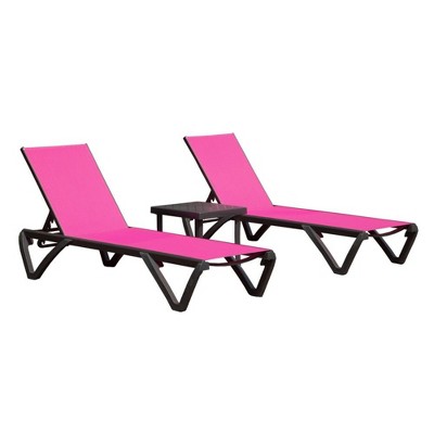 PAGED Outdoor Lounge Chairs Se with Aluminum Frame,Outdoor Chaise Lounge with Adjustable Backrest for Patio,Beach,Yard