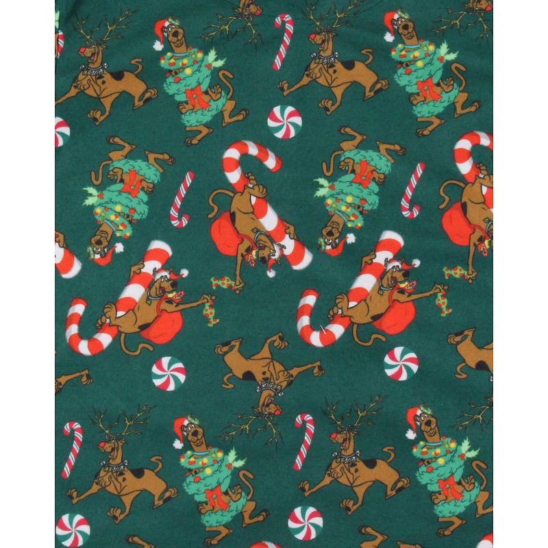 Scooby-Doo Boys' Christmas Character Tree Reindeer Button Sleep Pajama Set Green, 4 of 7