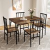 Dyonery Dining Table Set for 4, 5-Piece Rectangular Kitchen Table Chair Set for Small Space,Dinette,Apartment - 2 of 4