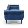 VYNXARIA Classic Sled Design Sofa Chair with Imported Tapered Birch Legs, Ergonomic Curled Edge Pillow,and High-Density Sponge Filling Blue - 3 of 4