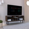 Vynxaria Contemporary TV Stand for TVs up to 52", Dark Walnut Console with Three Open Shelves and Two Flexible Drawers - 4 of 4