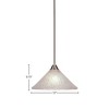 Toltec Lighting Paramount 1 - Light Pendant in  Brushed Nickel with 12" Frosted Crystal Shade - 2 of 2