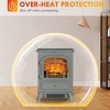 SEVOBAL Fireplace Insert Heater Mantel 3D Flame Fireplace Stove Bottom Air Outlet Fire Place Panoramic Fire Place Heater, Gray, 17.7"*13.2"*22.2" - 4 of 4