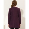 INSPIRE CHIC Women's Mid-thigh Collarless Single Breasted Outwear Winter Overcoat - 4 of 4