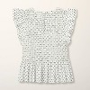 Girls' Adaptive Mini Polka Dot Flutter Short Sleeve Smocked Peplum Shirt - kate spade new york x Target Cream/Black - 2 of 3