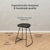 MH London Ember 24" Mid-Century Modern Saddle Counter Stool with Solid Wood Seat and Metal Base - 3 of 4