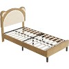Kids Bed Frame, Upholstered Platform with Adjustable Headboard & LED, Wooden Slats, No Box Spring - 3 of 4